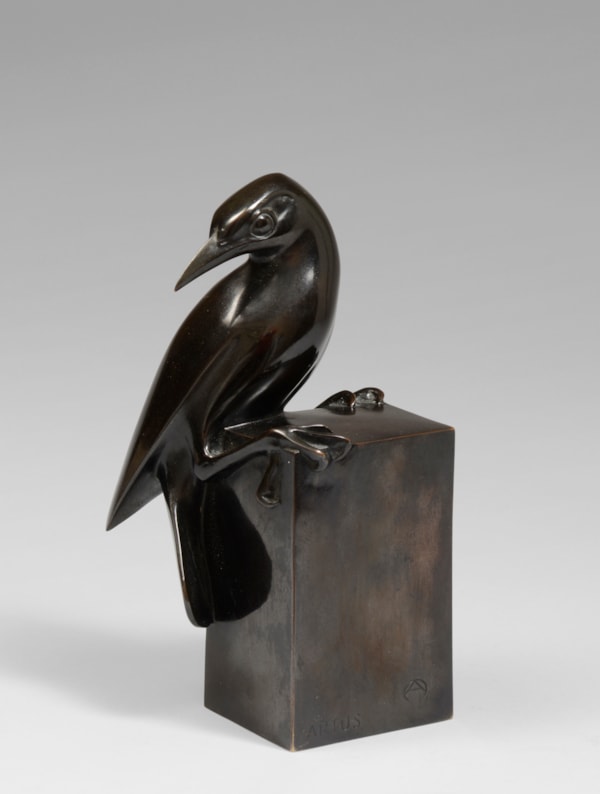 Charles ARTUS: Blackbird, Bronze
Signed and monogrammed 
Sand cast, no foundry mark
 - Xavier Eeckhout